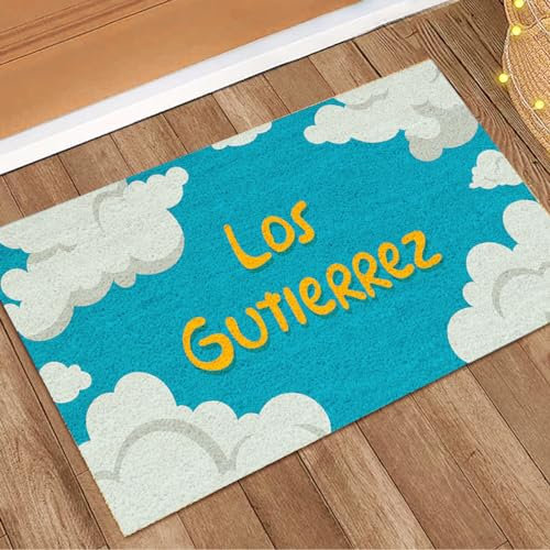 Transparent Gift Felpudo Personalizado con Nombre Los Simpson. Alfombras Personalizadas para Entrada de Casa. Decoración para Hogar. Regalos Originales para Familia. Fibra de Coco, Base Antideslizante