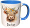 Personalised Highland Cow Mug Gift - Present for Farm Animal Lovers - Gifts for Small Holders - Personalised Farmyard Mug - Country Style Mug (Green)