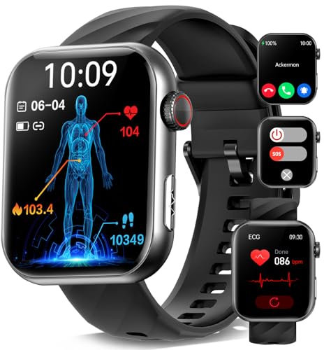 Smartwatch ECG Uomo Donna 2.01AMOLED HRV/L𝐢p𝐢d𝐢/Ac𝐢do Ur𝐢co/BMI/Sonno Orologio Fitness Chiamate,24h 𝐩𝐫𝐞𝐬𝐬𝐢𝐨𝐧𝐞 𝐬𝐚𝐧𝐠𝐮𝐢𝐠𝐧𝐚/Cardiofrequenzimetro/SOS/Metallo di alta qualità 2025