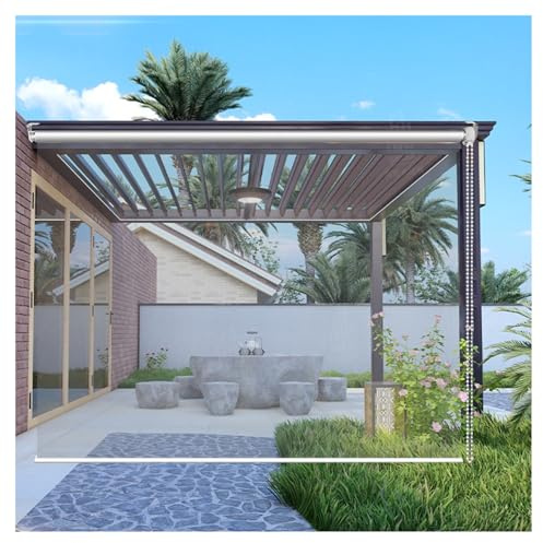 Transparent Waterproof Roll Up Blinds，Transparent Pvc Roll Up Shade Blinds，Transparent Vinyl Roll Up Blinds，Garden/pergola/balcony Transparent Roll Up Blinds，Customizable(Size:W80xH220cm/W31.4xH86.6in