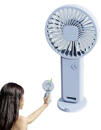 Tragbarer Handventilator, 3 Geschwindigkeitsmodi, Handventilator, wiederaufladbar, Taschengröße, Kühlventilator für Zuhause, Reisen im Freien