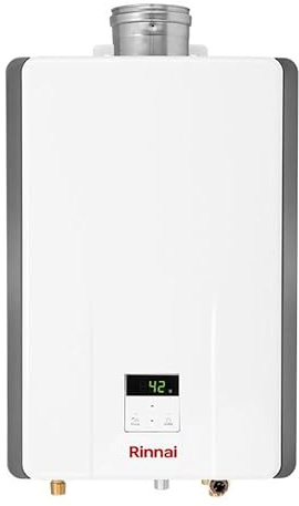 RINNAI 17i Internal Instant Tankless Gas Heater | GPL / propano | 17 litri/min | Potenza 33,2 kW | Installazione interna | Intervallo di temperatura 37°-65° | Riscaldatore istantaneo per acqua calda |
