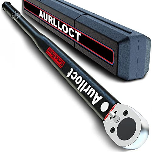 Aurlloct 3/4 Inch Drive Click Torque Wrench 50-500 Nm Black