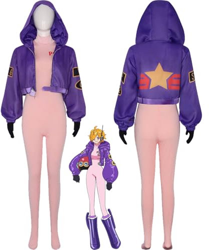 bbganlian Anime One Piece Egghead Island Lilith York Cosplay Costume Vestito Monkey D. Luffy Gioco di Ruolo Uniforme Set Completo Halloween Festa Carnevale Dress Up Suit per Donna (XXL)