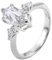 Wycian Eheringe Natur, Damen Ringe Weißgold 14K Blume Größe 58 (18.5) Moissanit Sechseckform Weiß Gravur Für Hochzeit Trauringe Vintage