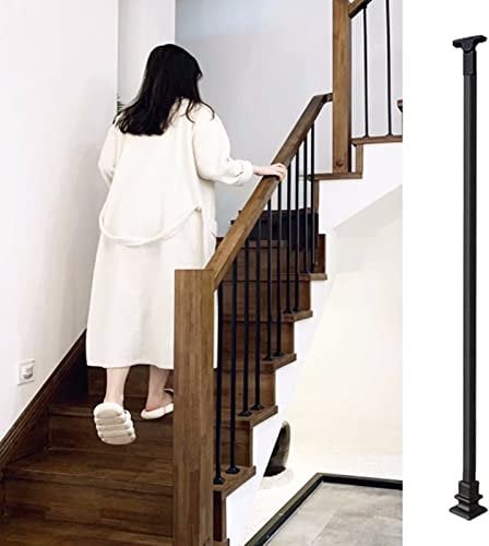 Dachboden-Geländer-Set für Holztreppen mit Metall-Eisen-Balustern, robuster Treppengeländerpfosten für Kinder, Erwachsene und ältere Menschen, ideal für den Innen- und Außenbereich