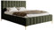 Selsey Bett Polsterbett Doppelbett 140 x 200 cm Mit Bettkasten Metallrahmen Goldene Beine Gasdruckfeder Schlafbett Chenille Olivengrün Szejlo