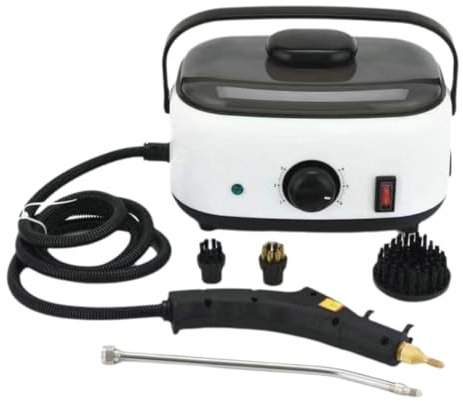 2500W Steam Cleaner, High Pressure Hand Held Steamer for Cleaning, 1200ML Portable Steam Cleaner with 3 Brush Heads & 6-level Adjustment for Upholstery, Car, Kitchen, Bathroom, Carpet, Grout and Tile