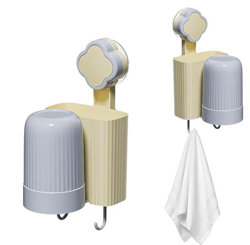 Porte-brosses à dents pour salle de bain | Porte-gobelet à ventouse | Organisateur de brosse à dents sans danger pour hôtel, dortoir, salle de bain familiale, maison d'hôtes