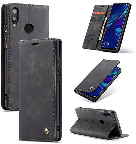 Phernykas Wallet Case for Huawei P Smart 2019 with Card Holder, Kickstand Blocking Magnetic Closure Shockproof Protective PU Leather Cover for P Smart 2019 Flip Case Wallet - Black
