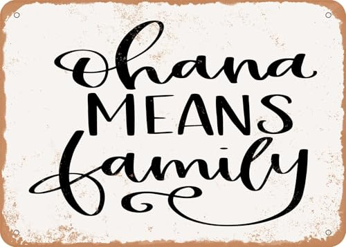 Blechschilder Ohana Means Family - Vintage Look Sign sprüchen wandkunst home deko