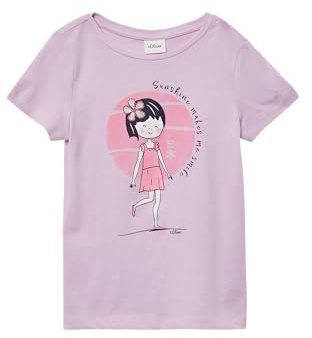 T-Shirt mit Glitzerprint Flieder 116/122