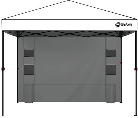 Sekey 1PCS Seitenwände für Pavillon 3x3 Wasserdicht Winterfest mit Staufächern, Seitenwände für Pavillon Partyzelt Gartenzelt 3x3m, Grau