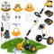 Decespugliatore a batteria da 21 V, 3 in 1, telescopico e leggero, tagliaerba elettrico da giardino, con 2 batterie da 2,0 Ah, con 1 disco per sega, 2 lame in acciaio, 20 lame in plastica