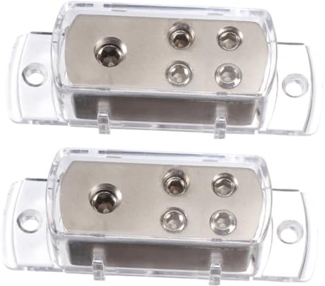 Gadpiparty 2pcs 4 Portable Way Power Distribution Block for Car Audio Amplifiers Audio Splitter Box Easy Installation Durable for Stereo System Wiring