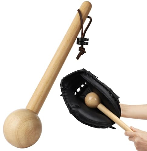 Mazza da baseball in legno con costruzione solida, martello da softball, martello da break-in, legno di gomma di alta qualità, comoda impugnatura antiscivolo