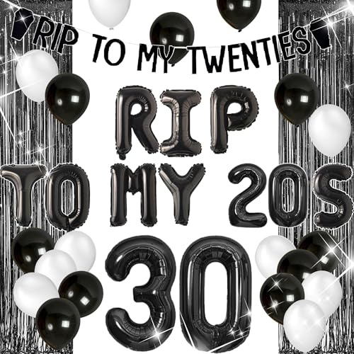 Rip to My 20s Ballons Rip Twenties Ballons Gothic Geburtstag Dekoration | Rip to My 20s Ballons Rip Twenties Ballons Gothic Geburtstag Dekoration Death to My 20s Banner Funeral for My Youth 30