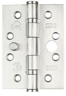 Kooples Hardware Stainless Steel Dog Bolt Door Hinge – Heavy Duty Security Hinge for Fire Doors & Commercial Use (Pair with Fixings) (Rectangular Edge)