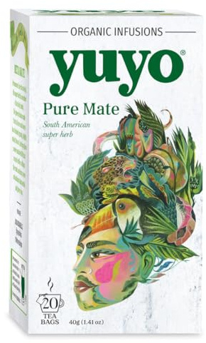 Yuyo Pure Bio Mate Tee – 20 Teebeutel (40g) | Yerba Mate aus Brasilien | Sanft herber Geschmack | Reich an Antioxidantien | Vakuumverpackte Bio Mate Blätter | Für Mate & Tereré