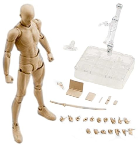 Action Figures Poseable Skin Color PVC Blank Action Figure Body with Accessories DIY Collectible Drawing Model for Artist Painting Sketching |Artists' Manikins