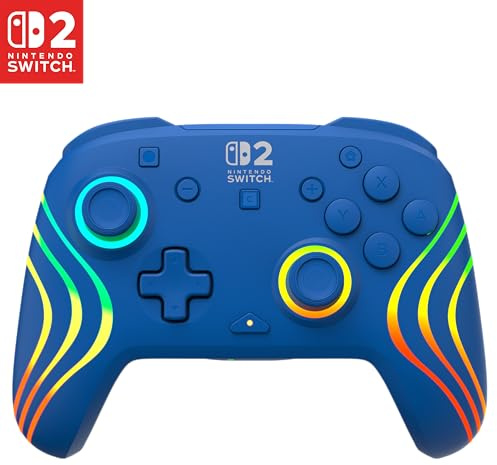 Turtle Beach Afterglow Wave Blue Wireless RGB Gaming Controller. Officially Licensed for Nintendo Switch 2
