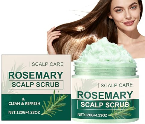 Rosmarin-Kopfhautpeeling, Tiefenreinigendes Peeling Gegen Schuppen Und Fettige Kopfhaut, Meersalz-Rosmarin-Haarpeeling, Gegen Schuppige, Fettige Haarwurzeln, Für Alle Haartypen Geeignet (1pcs)