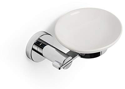 Croydex Flexi-Fix Metra Easy to Fit Soap Dish & Holder,Chrome,8.5 x 16.5 x 12 cm