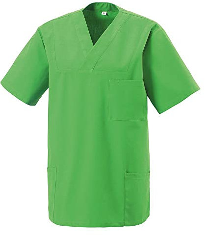 EXNER Medizinischer Schlupf-Kasack, OP-Kasack, Unisex, für Krankenpflege, Altenpflege, Farbe lemongreen, Größe 4XL