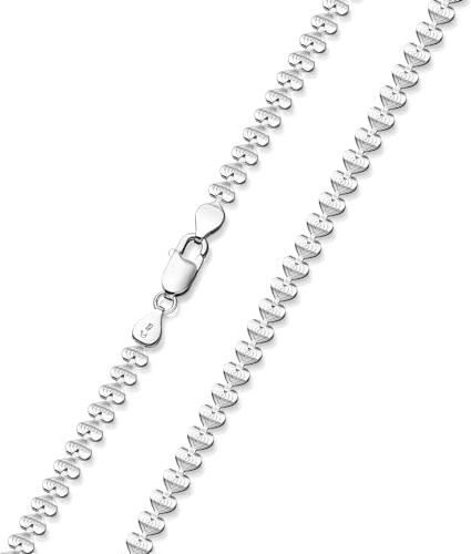 MATERIA Damen Collier Titania Herzkette 5mm 925 Sterling Silber 42-70cm + Schmuckbox #K93