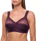 frugue Reggiseno Senza Ferretto Taglie Forti Pizzo Contenitivo Donna Viola IT 4D