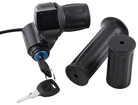 Fahrrad gasgriff 5 polig,Gasgriff Ebike,Tbest Universelles Gasgriff Für Elektrofahrräder Motorroller,Geschwinditsregler Und Kabel-Set 12 V-99 V Halber Handgelenk Drehgriff Mit