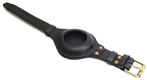 Sulla schwarzer Uhrenband für Taschenuhren aus Leder handgemacht Bronze