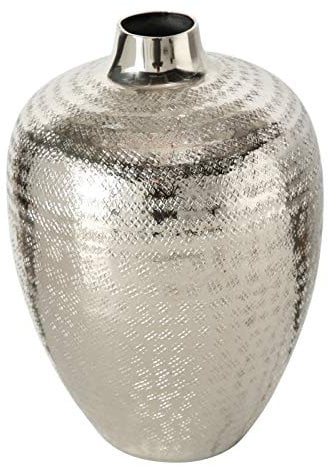 Dekovase Vase Silber Metall Blumenvase Deko Tischdeko Tischvase Metallvase 25 cm