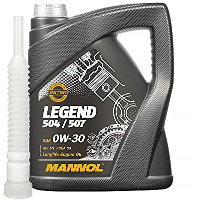5 Liter, MANNOL 7730 LEGEND 504/507 Longlife 0W-30 Motoröl + Auslaufschlauch