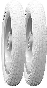 BERGMEILE | 2X 12 Zoll Reifen (57-203) in Weiß | 12 1/2 x 2 1/4 Reifen | Weisse 12 Zoll Fahrradreifen/Laufradreifen