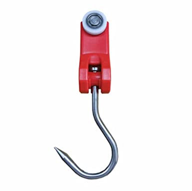 Gialtek Gancio con Carrucola Rossa per Guidovia in Acciaio Inox e Nylon
