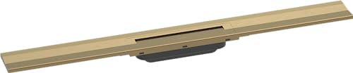 hansgrohe Fertigset Duschrinne RainDrain Flex, Abflussrinne 800mm, Bodenablauf Dusche kürzbar zur Wandmontage, Brushed Bronze