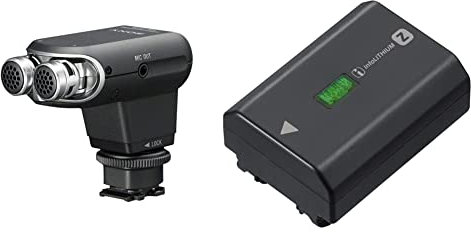 Sony ECM-XYST1M Stereomikrofon für Kameras & Camcorder mit Multi-Interface-Zubehörschuh schwarz & NP-FZ100 Akku (InfoLITHIUM-Akku Z-Serie, 7,2V/16,4Wh (2280 mAh)) schwarz