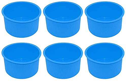 Nicfaky Silikon Mini Kuchen Formen 4 Runde Back Form Antihaft Silikon Back Form Back Form Pfanne Wiederverwendbar Blau, Set Von 6