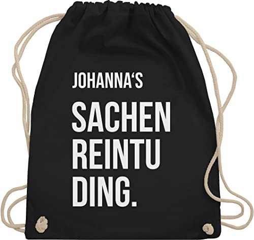 Turnbeutel Rucksack - Taschen - Damen - Sachenreintuding mit Name personalisiert I Sachen Reintu Ding Name | Stoffbeutel mit Spruch - Unisize - Schwarz - personalisierter sportbeutel