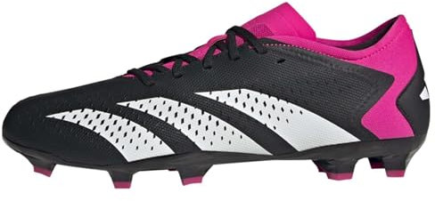adidas Predator Accuracy.3 Low Firm Ground Boots, Botas de fútbol Unisex Adulto, Core Black/Cloud White/Shock Pink, 46 EU