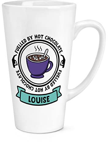 Personalised Fuelled by Hot Chocolate 17oz Large Latte Mug Cup