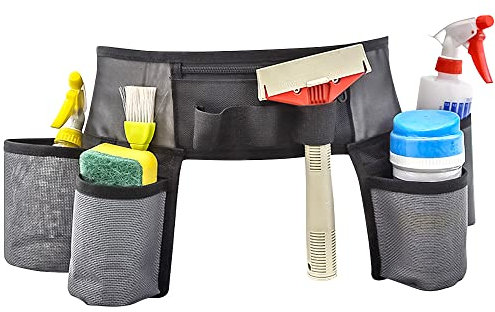 Kleemeiero Cintura da Lavoro Porta Attrezzi Cintura Porta Attrezzi Giardinaggio Porta Attrezzi da Cintura Cintura Porta Attrezzi Boscaiolo Cintura Lavoro Regolabile per Pulire la Casa (73-126CM)