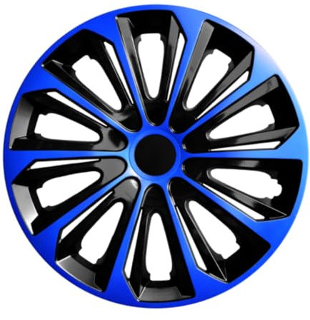 Luckyberg Radkappen 16 Zoll Strong | Radzierblenden 4er-Set für die meisten Automarken und Stahlfelgen, Zierkappen in vielen Farben. Felgenabdeckung für Autofelgen. (16 - BLAU/SCHWARZ)