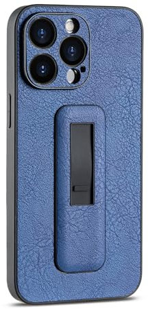 MINUUISCT Coque de protection pour Apple iPhone 13, avec poignée en silicone pour le doigt, en TPU et polycarbonate résistant aux chocs et aux rayures, bleu