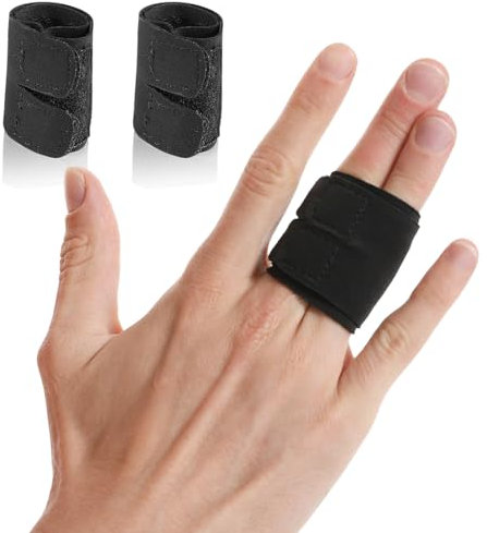 LYQNIHOB Confezione da 2 Stecche per Dita Manicotti di Supporto, per Lesioni Sportive - Stecche Elastiche Riutilizzabili Regolabili per Basket, Pallavolo e Tennis