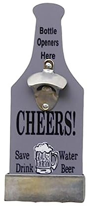 KICHOUSE 1stk Retro-wohndekoration Wohnakzente Rustikale Flasche Kühlschrank Trinken Bieröffner Werkzeug Heimdekoration Im Freien Weinkorkenzieher Getränke Hölzern Wandbehang