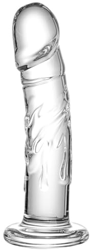 18cm Small Realistic Glass Dildo, a Lifelike Beginner's Sex Toy, Transparent Crystal Glass Dildo Suitable for Ladies/Gentlemen/homosexuals, Adult Lifelike Anal Cute Toys and Games.