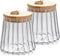 2 Pack Glass Storage Jars Coffee Sugar Airtight Tea Canisters Kitchen Storage Containers with Bamboo Lid Metal Handle Pantry Decorative Food Storage Cans 700ml (2PCS Conical)