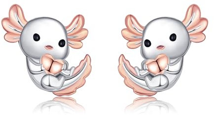 VONALA Axolotl Ohrstecker 925 Sterling Silber Axolotl Ohrringe für Mädchen Damen Axolotl Geschenke Niedlicher Tierschmuck Geschenke